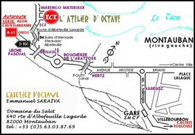 Plan d'acc�s � l'Atelier d'Octave